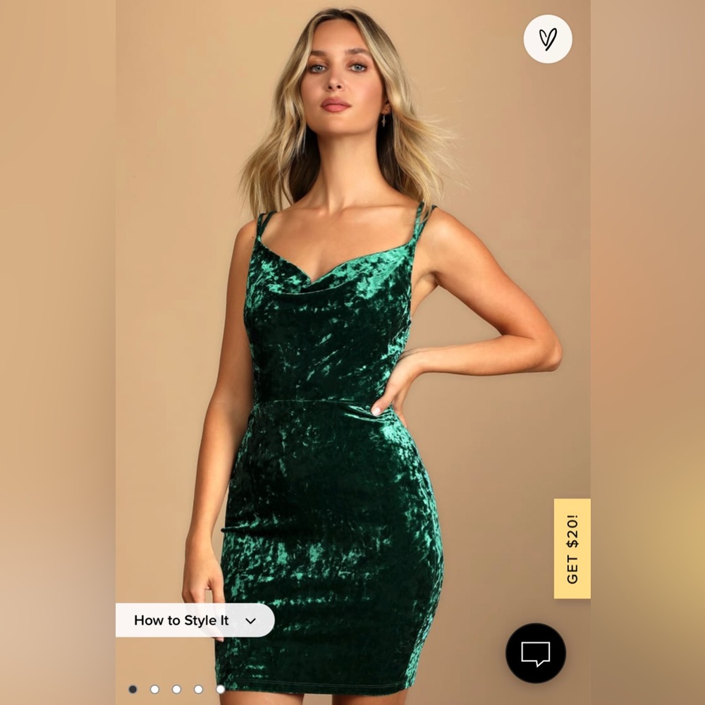 Green velvet dress